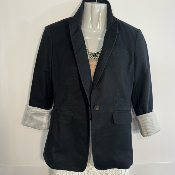 Bluish black Banana Republic  stretch blazer size  0 but fits up to meduim *c1 - Picture 3 of 16